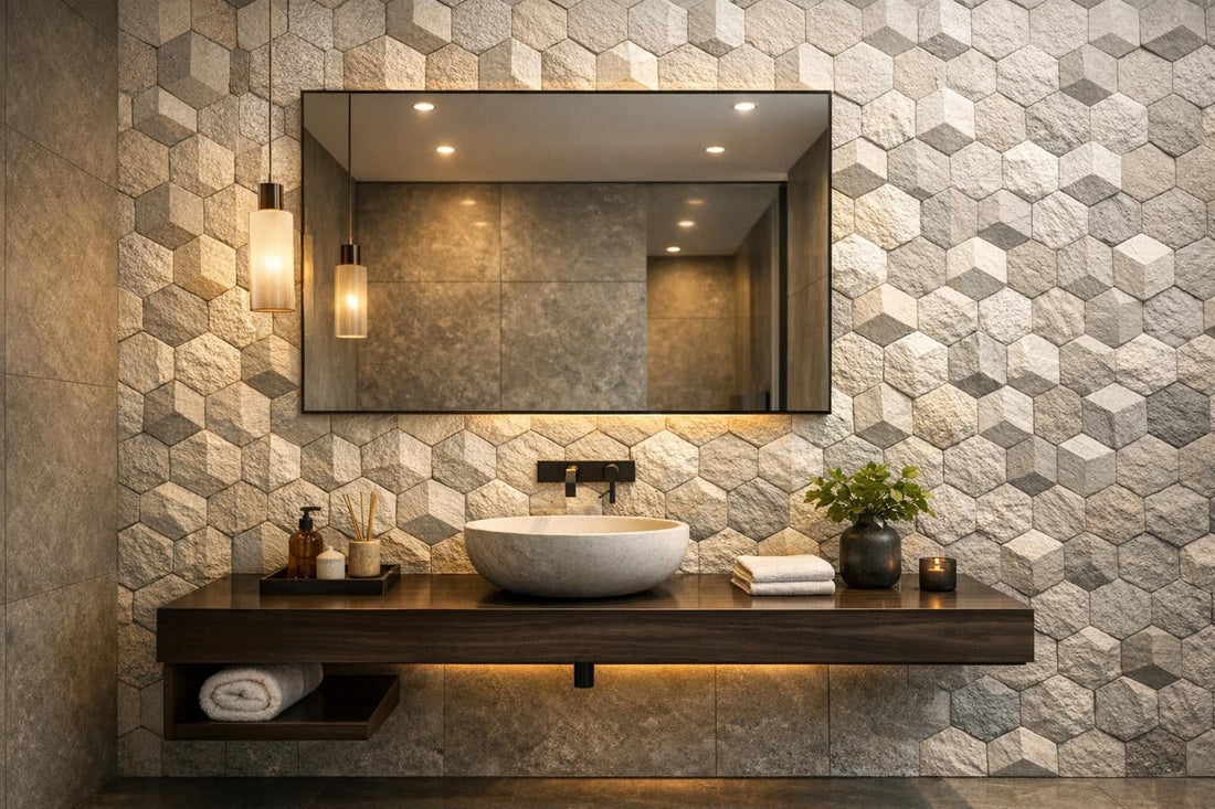 Transform Spaces with Avalon 3D HexaRise Stone Mosaic - Zicana Boutique