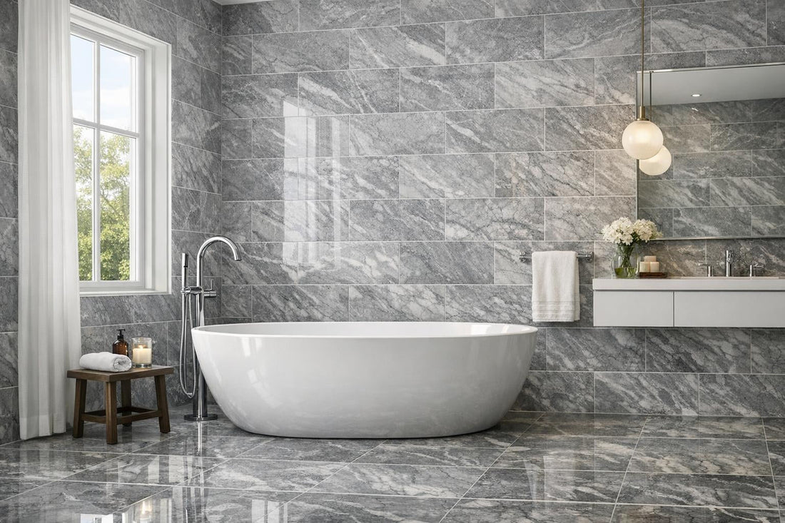 Transform Spaces with Bardiglio Polished Marble Field Tile - Zicana Boutique