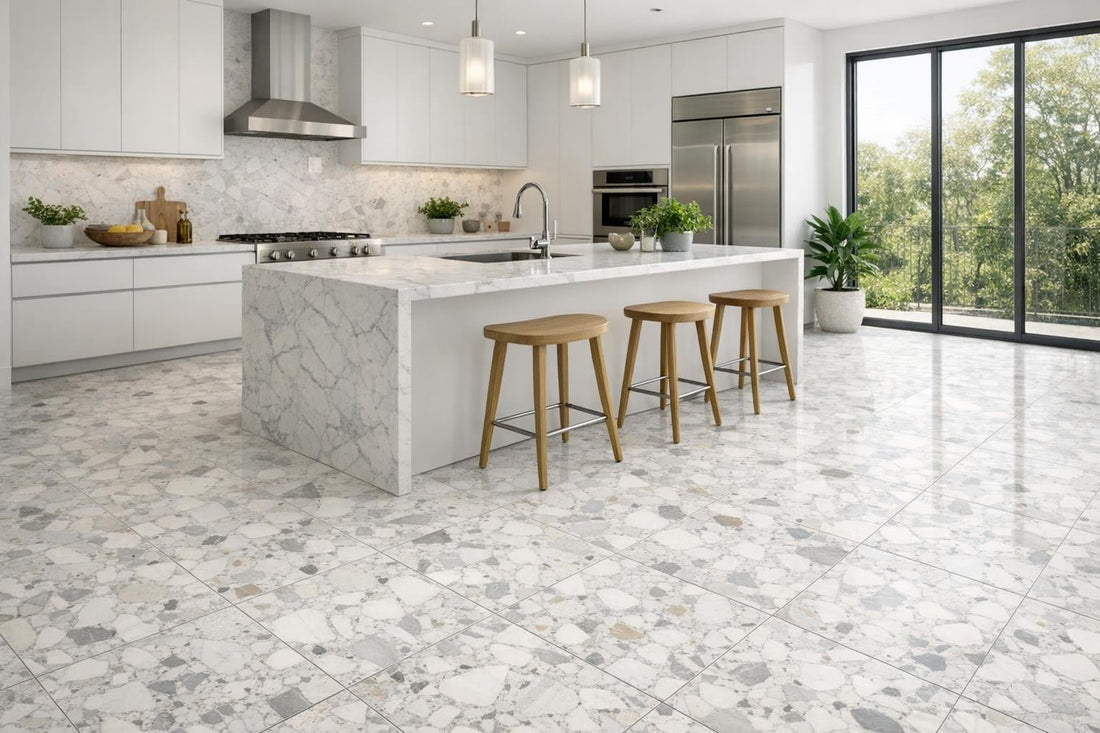 Transform Spaces with Bianco Marble Terrazzo from Zicana Boutique - Zicana Boutique