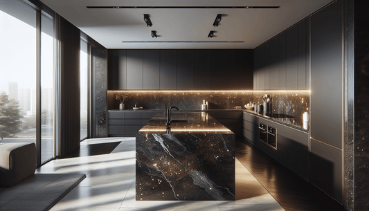 Transform Spaces with Black Galaxy Granite Countertops and Tile - Z Boutique by Marble Couture