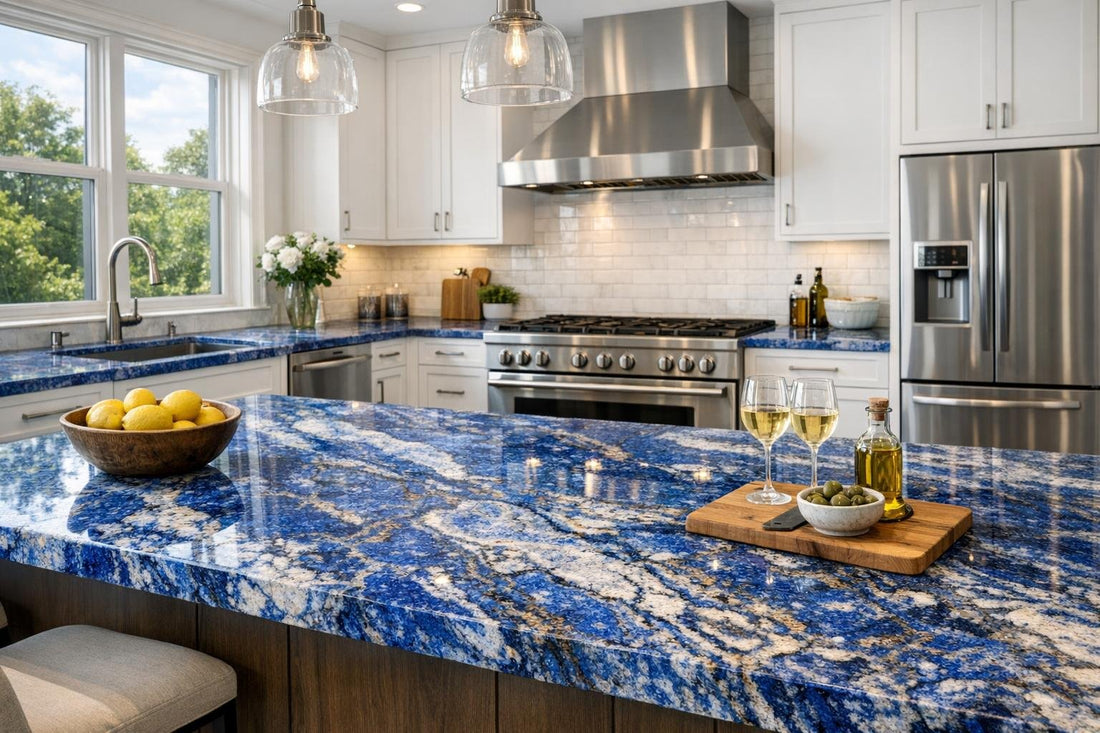 Transform Spaces with Blue Bahia Granite at Zicana Boutique - Zicana Boutique