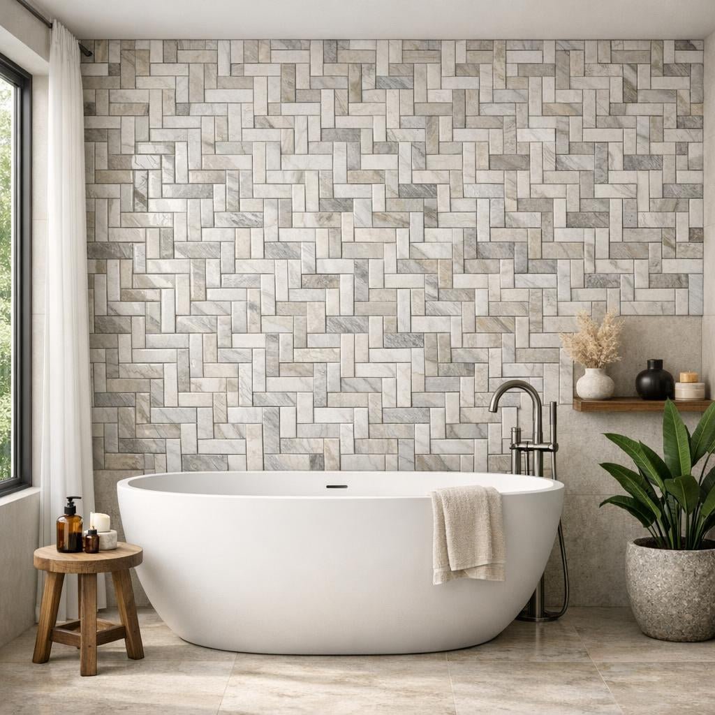 Transform Spaces with Briar 3D BlockWeave Mosaic Tile - Zicana Boutique