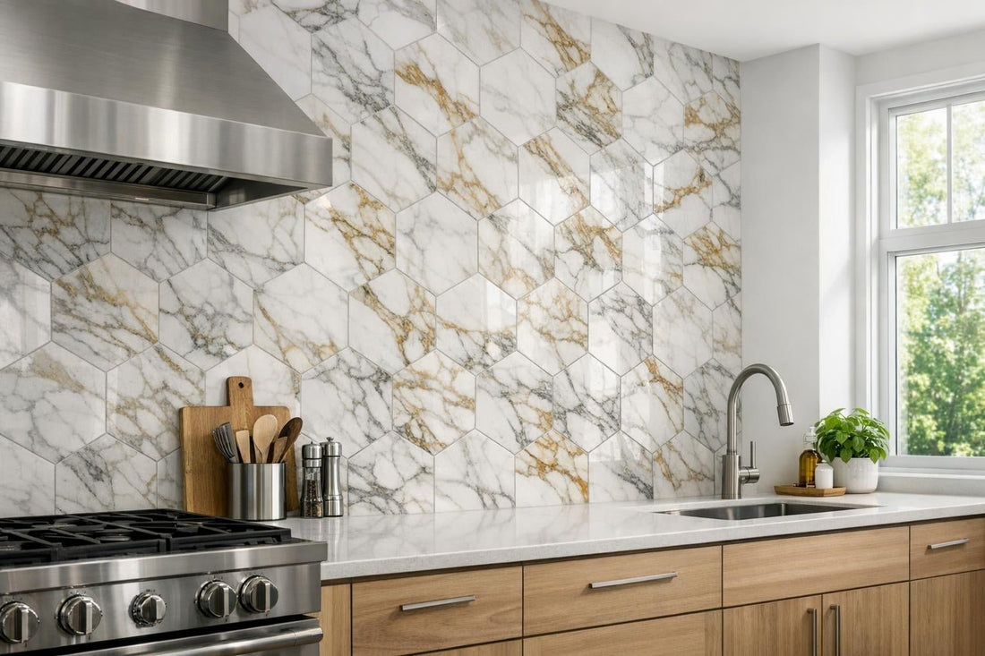 Transform Spaces with Calacatta Michael Angelo Hexagon Marble - Zicana Boutique
