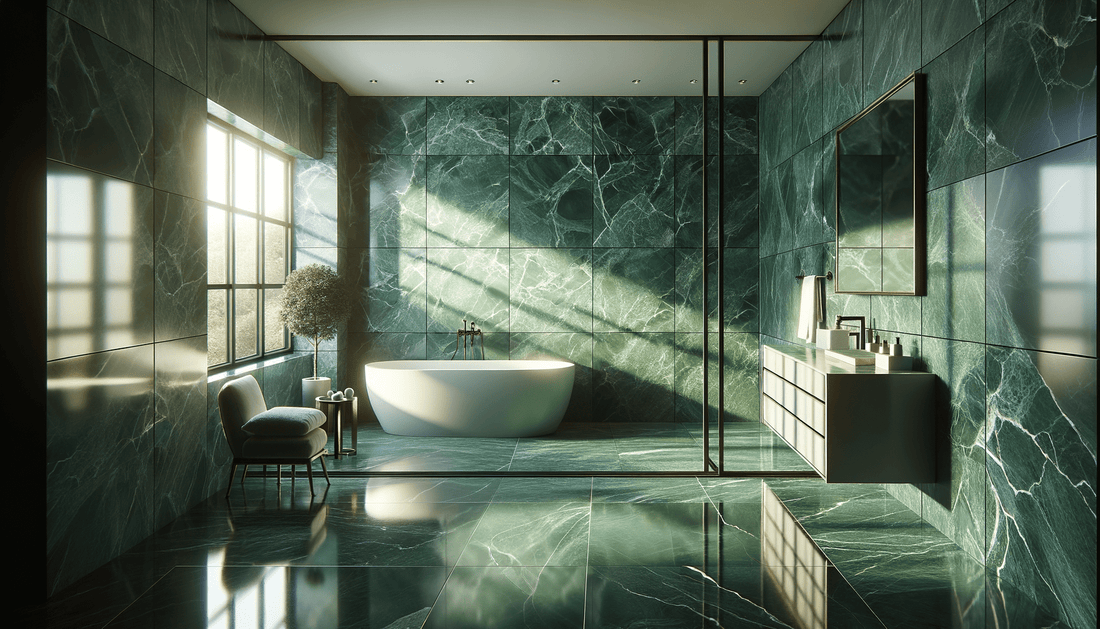 Transform Spaces with Emerald Green Polished Marble Tiles - Zicana Boutique