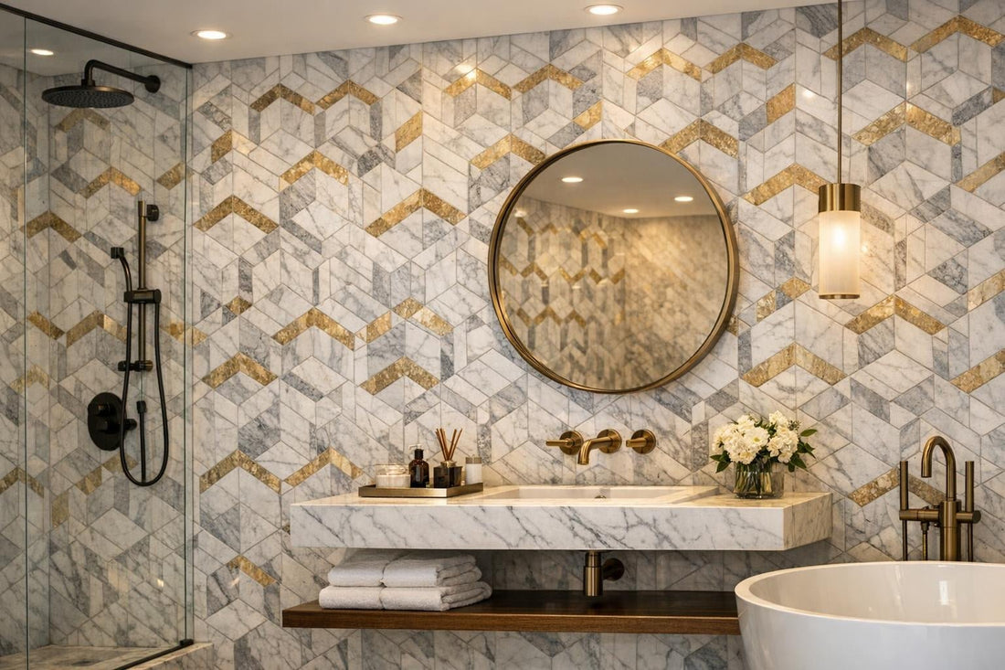 Transform Spaces with Essenza Lenus Geometric Marble Tile - Zicana Boutique