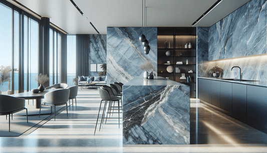 Transform Spaces with Exquisite Blue Quartzite Slabs from Zicana - Z Boutique by Marble Couture