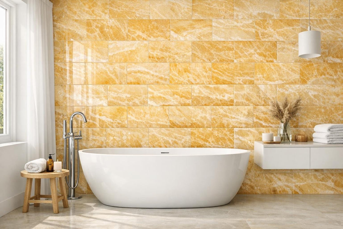 Transform Spaces with Honey Onyx Polished Field Tile - Zicana Boutique