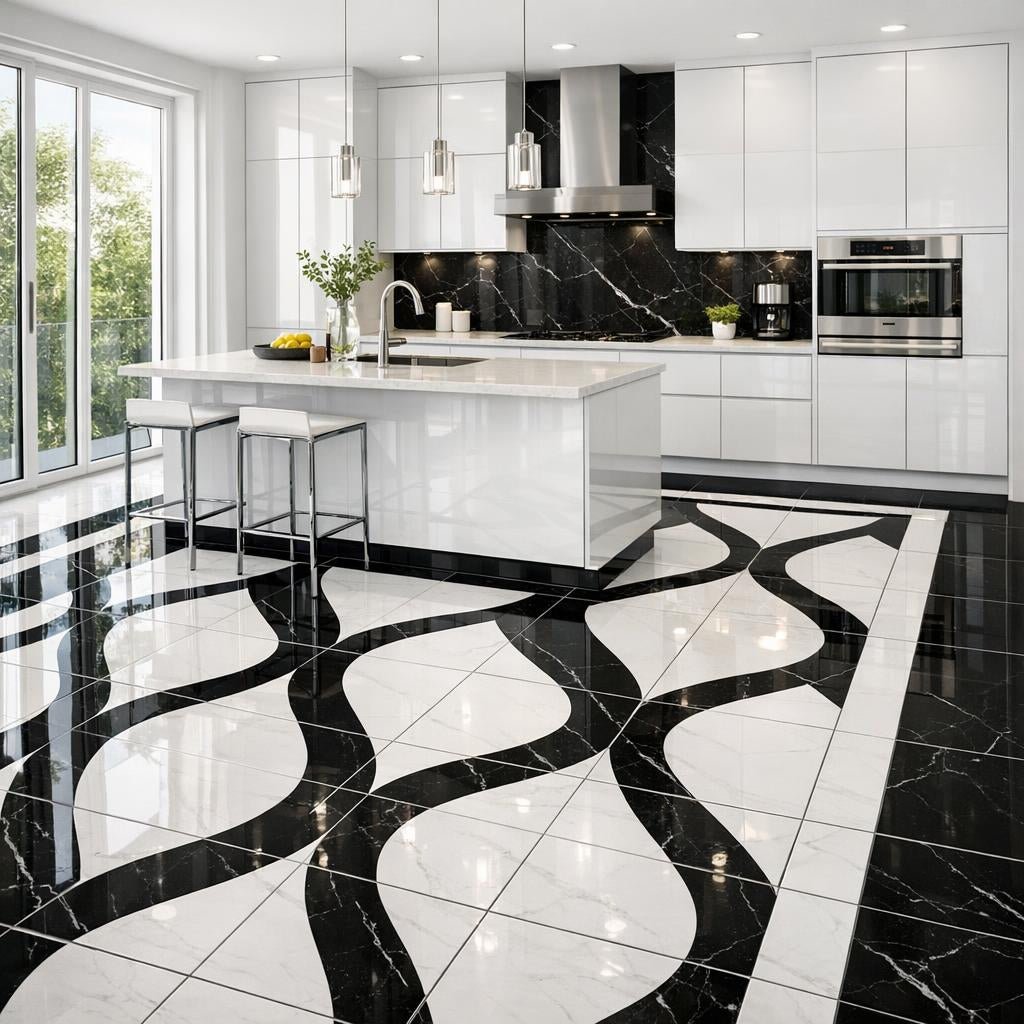 Transform Spaces with Luxurious White Black Tile Solutions - Zicana Boutique