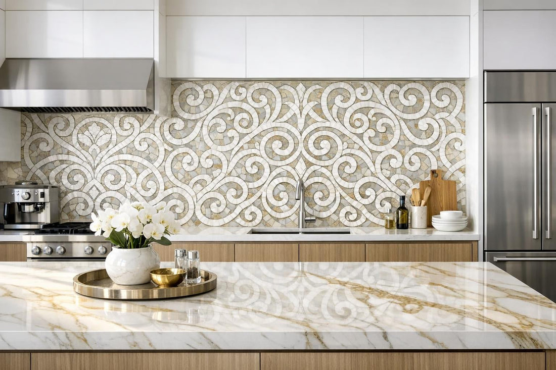 Transform Spaces with Pearl Suli Scroll Mosaic - Zicana Boutique - Zicana Boutique