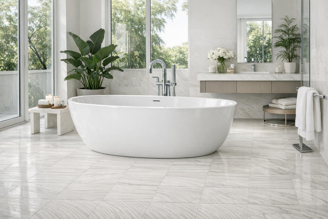 Transform Spaces with Raked White Sand Marble Tile - Zicana Boutique