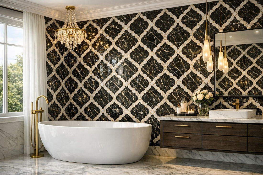 Transform Spaces with Rivera Danno Onyx Arabesque Mosaic - Zicana Boutique