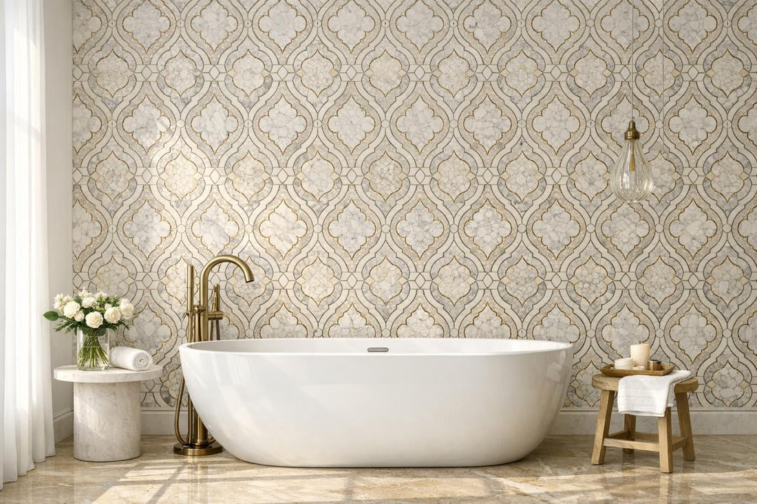 Transform Spaces with Rivera Enoc Arabesque Marble Mosaic - Zicana Boutique