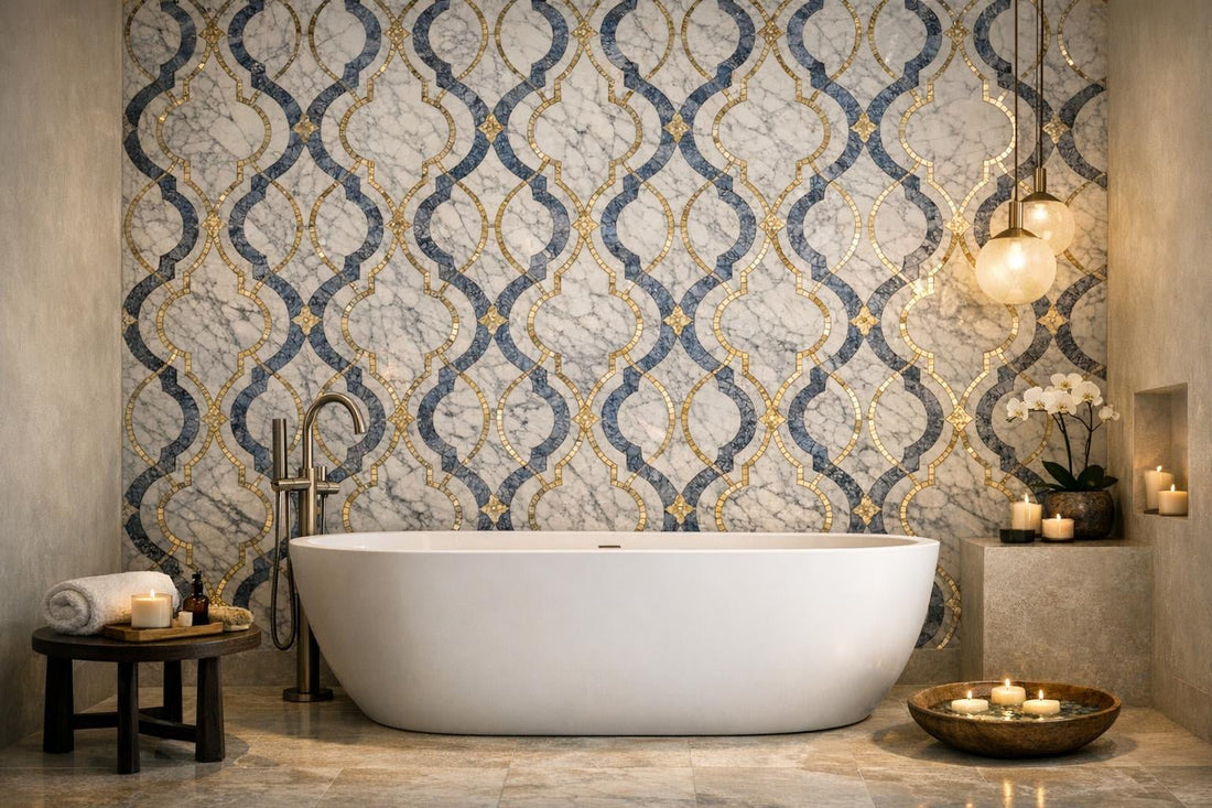 Transform Spaces with Rivera Hydro Arabesque Marble Mosaic - Zicana Boutique