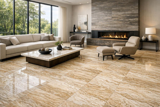 Transform Spaces with Roman Cross Cut Travertine from Zicana - Zicana Boutique