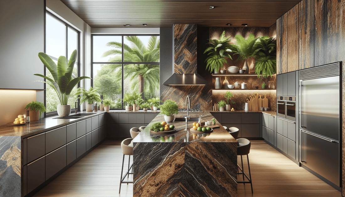 Transform Spaces with Tropical Brown Granite Countertops - Zicana Boutique