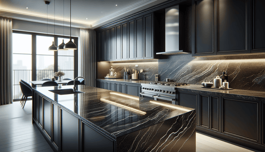 Transform Your Space: Granite Countertops with Black Cabinets - Z Boutique by Marble Couture