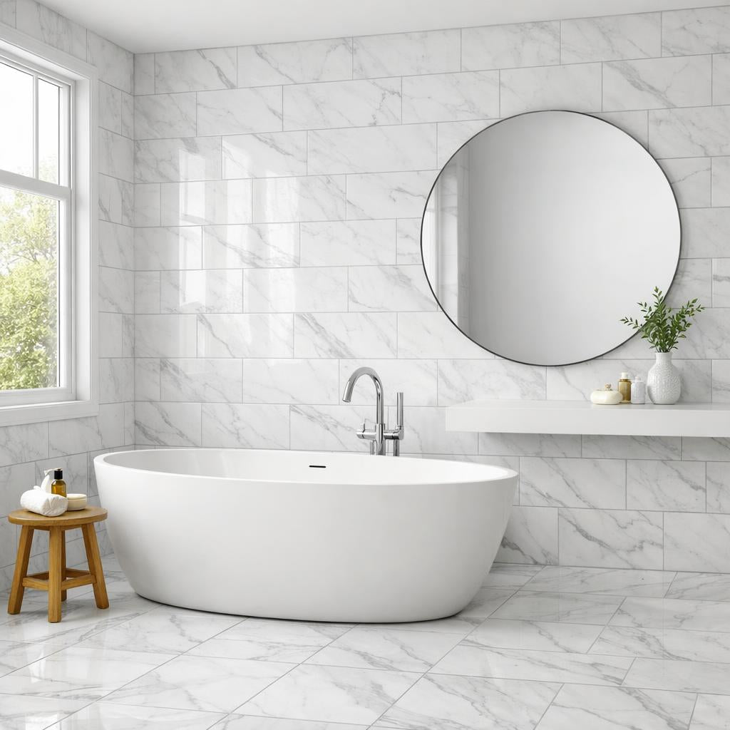 Upgrade Spaces with Carrara Marble Field Tile from Zicana - Zicana Boutique