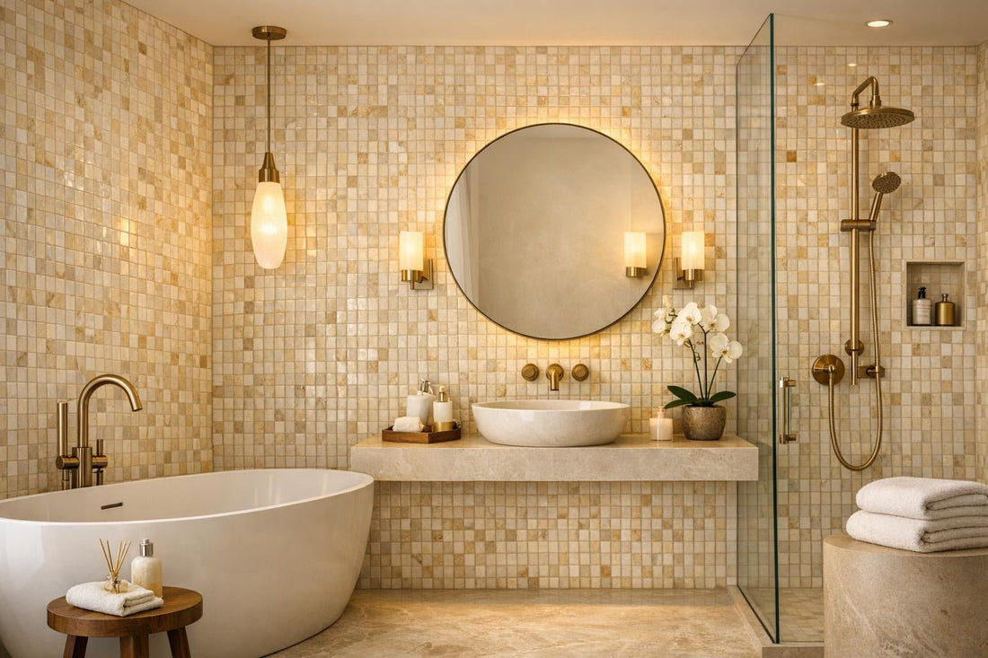 Vanilla Onyx Mosaic Tile: Elevate Designs Elegantly - Zicana Boutique