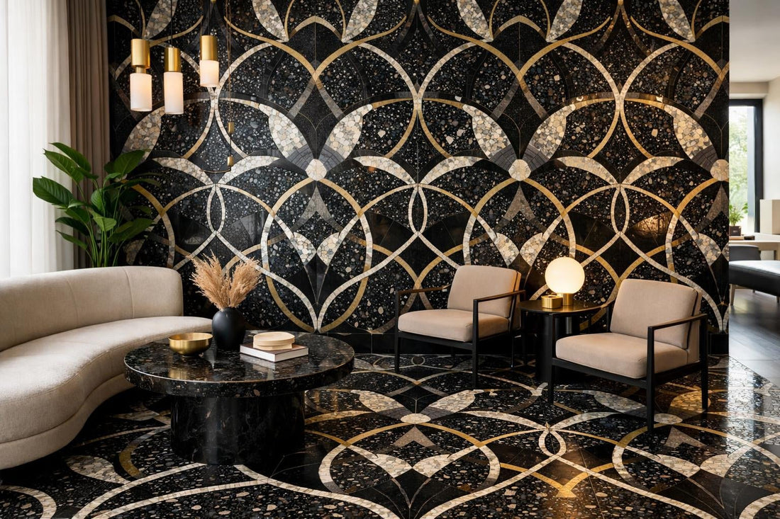Ventella Aura Nero Terrazzo Mosaic: Ultimate Design Solution - Zicana Boutique