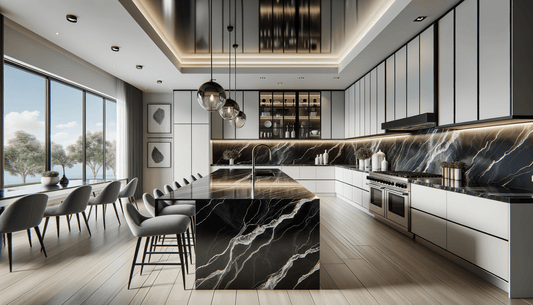Vicostone Nero Marquina Quartz for Elegant, Enduring Designs - Zicana Boutique