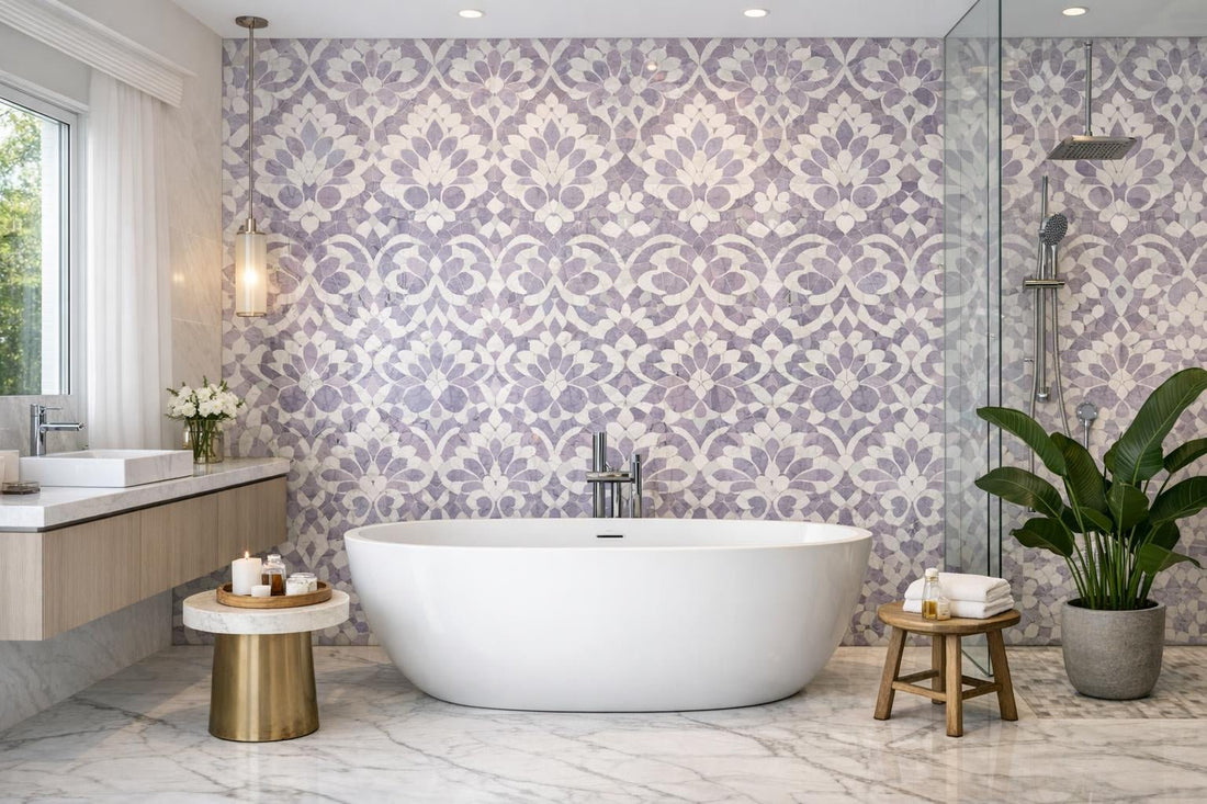 Vitruvius Lilac Waterjet Mosaic Trends for Luxurious Spaces - Zicana Boutique