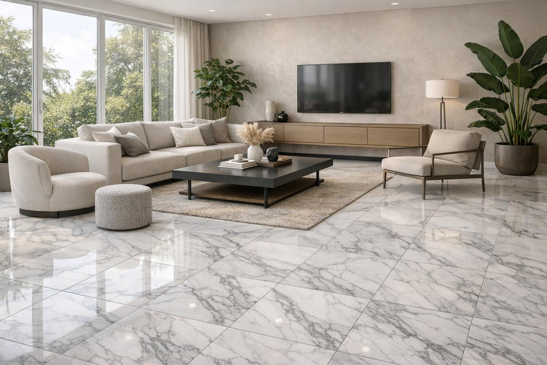 Volakas White Dolomite Marble: Enhance Spaces with Artistic Tile - Zicana Boutique