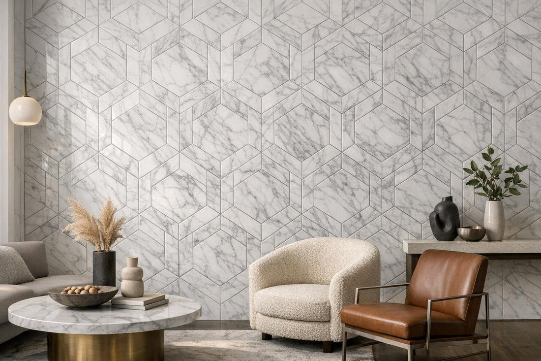 Volakas White Dolomite Mosaic Artistry for Design Experts - Zicana Boutique