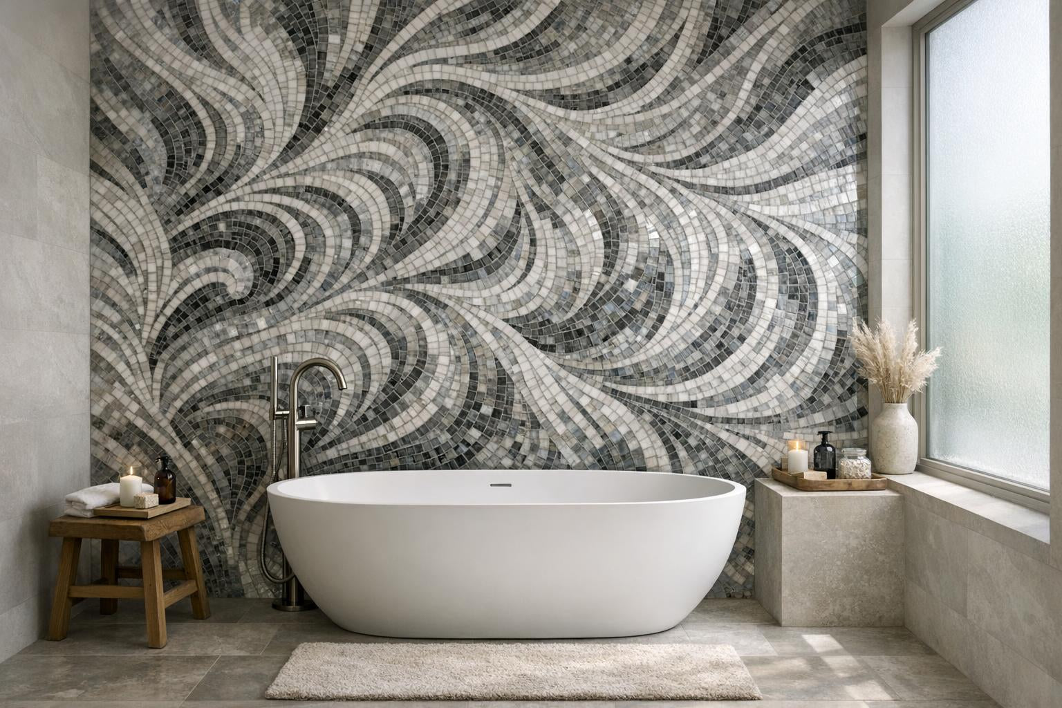 Whirlwind Smoke Mosaic Tile: Elevate Your Design Elegance – Zicana Boutique
