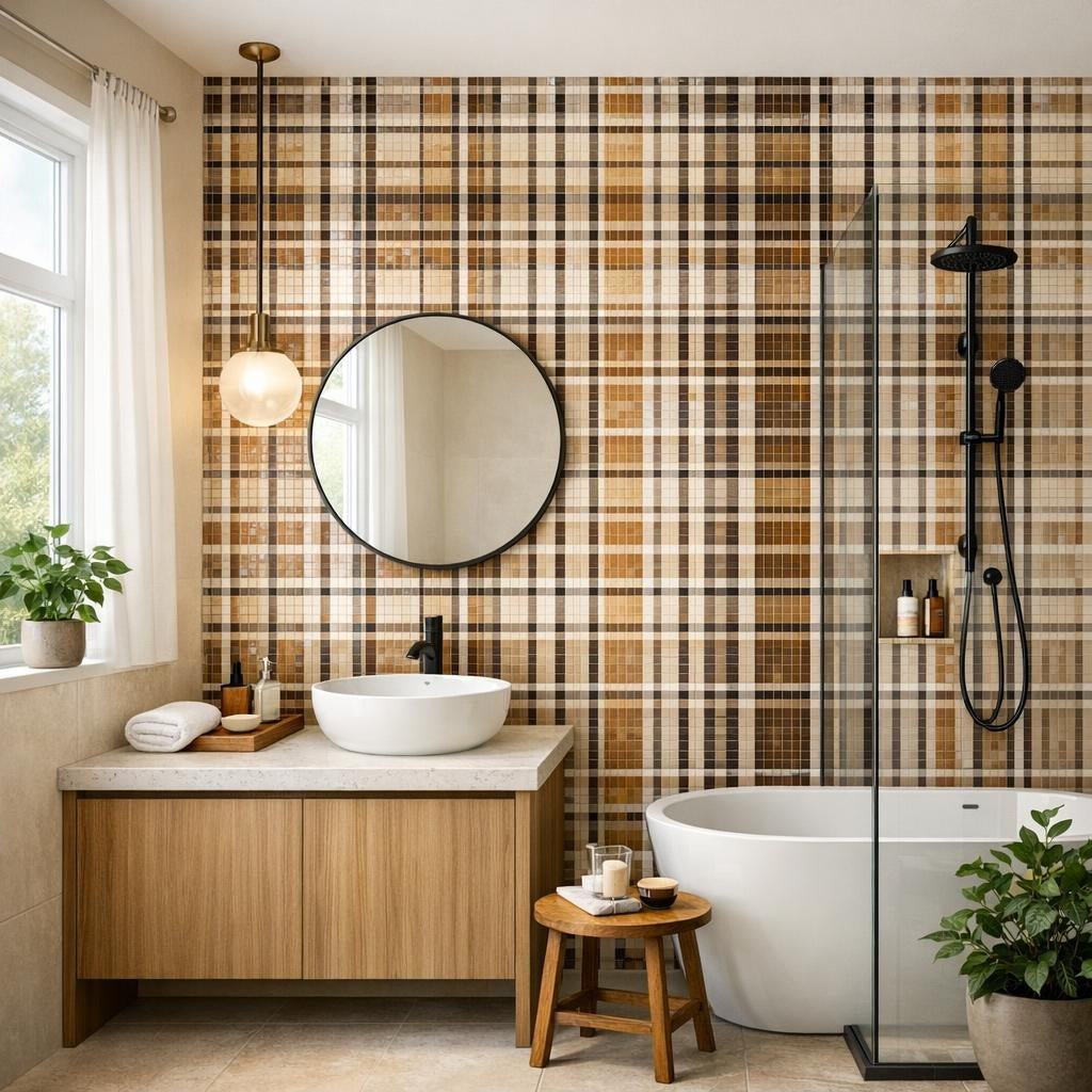 Windowpane Plaid Moca Mosaic Guide for Professionals and Homeowners - Zicana Boutique