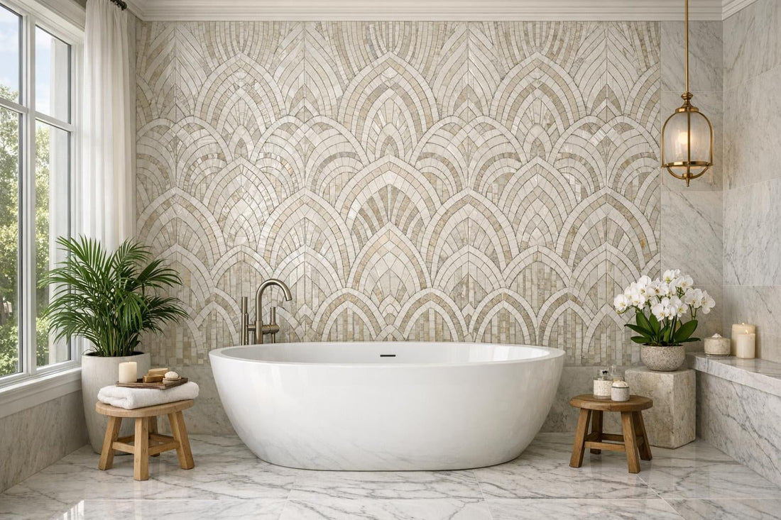Xanadu Falls Marble Mosaic: Ultimate Artistic Tile Guide - Zicana Boutique