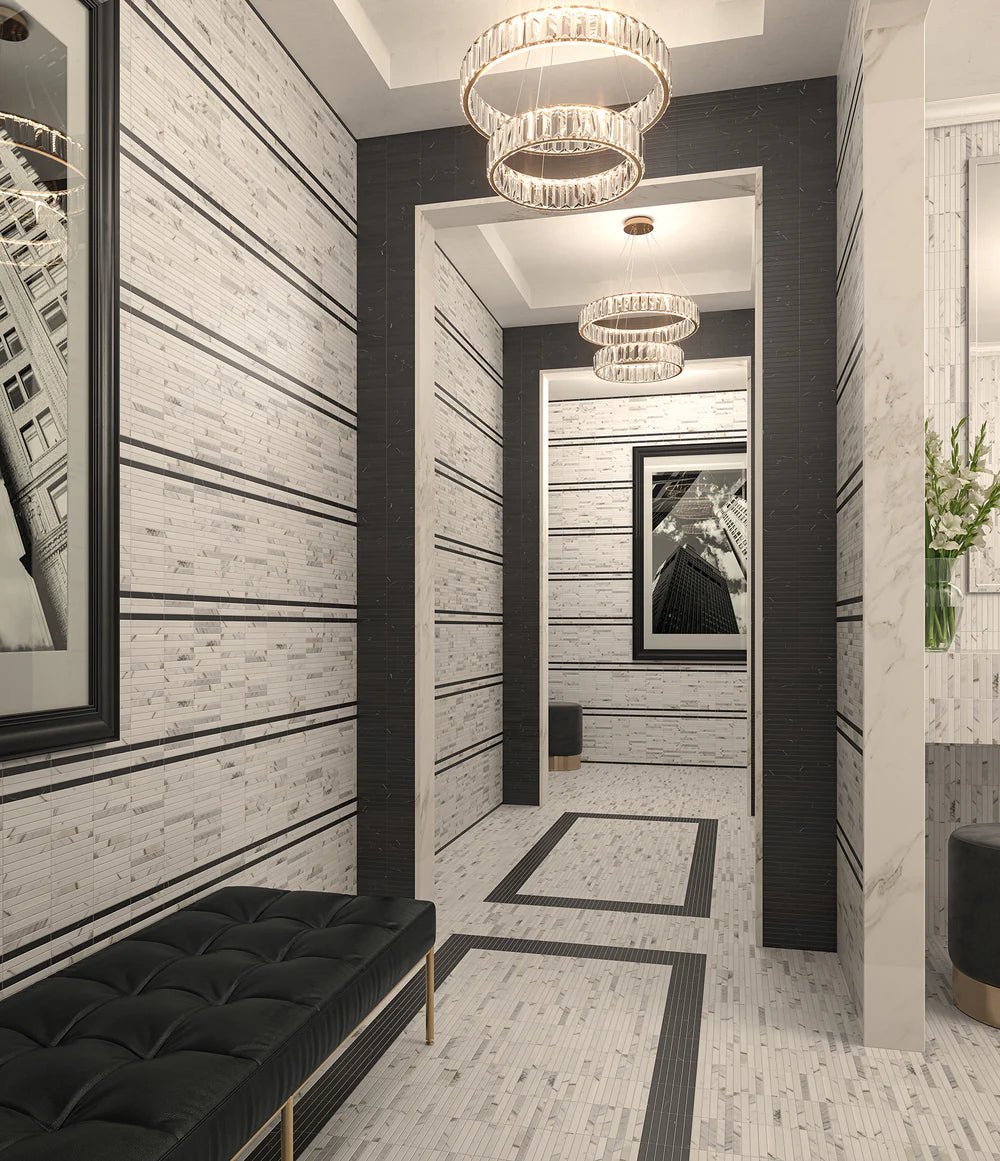Abbey Road Nero Marble Mosaic Artistic Tile - Zicana Boutique - 3