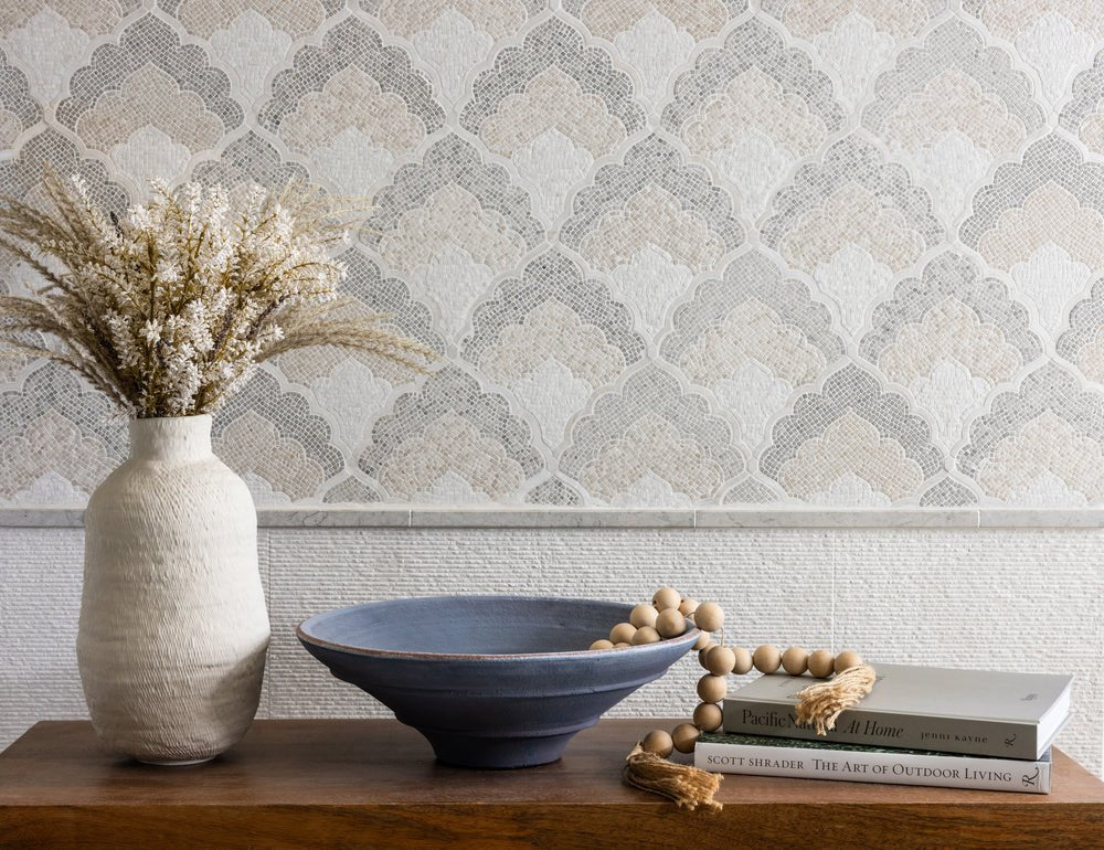 Adena By Lori Weitzner Grey Marble Mosaic Artistic Tile - Zicana Boutique - 2