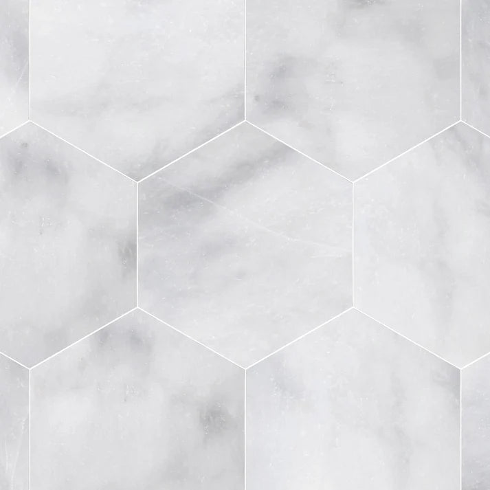 Afyon White Polished Marble 10 1/2'' Hexagon Zicana Boutique - Zicana Boutique - 1