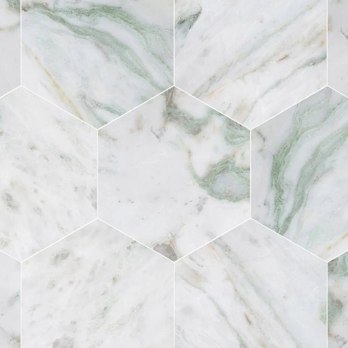 Alba Chiarro Polished Marble 10 1/2'' Hexagon Zicana Boutique - Zicana Boutique - 1