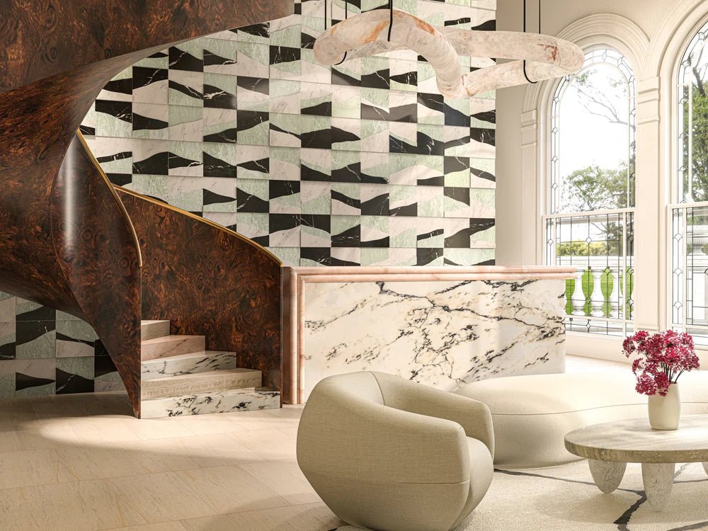 Ali Budd Kata Green Marble Dimensional Tile Zicana Boutique - Zicana Boutique - 2