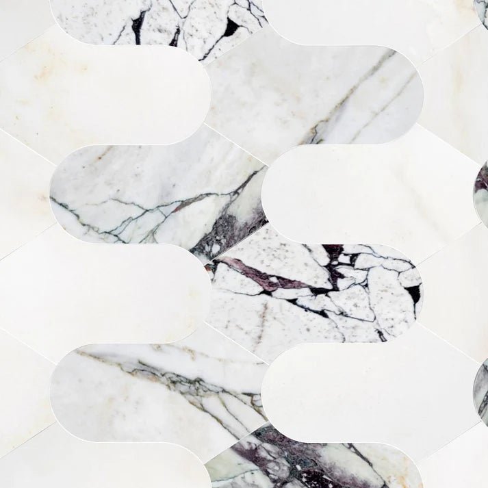 Allen Oniciatta Geometric Marble Waterjet Tile Zicana Boutique - Zicana Boutique - 1