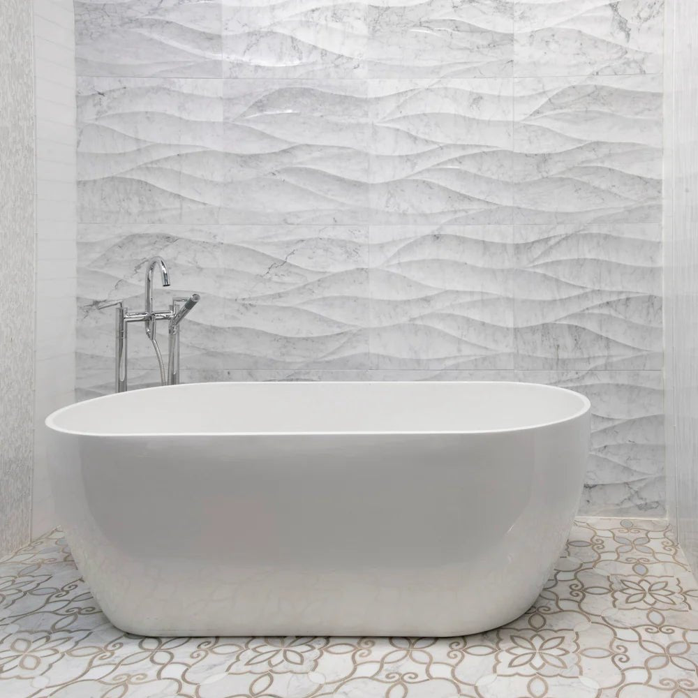 Ambra Bianco Carrara Marble Dimensional Tile Zicana Boutique - Zicana Boutique - 2
