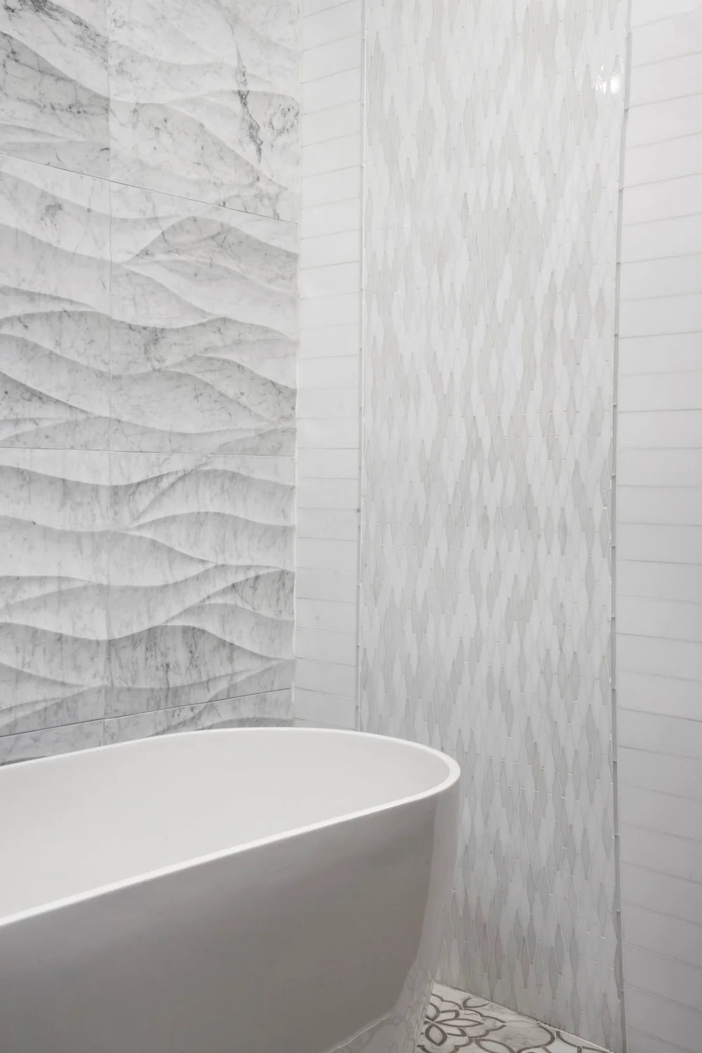 Ambra Bianco Carrara Marble Dimensional Tile Artistic Tile - Zicana Boutique - 5