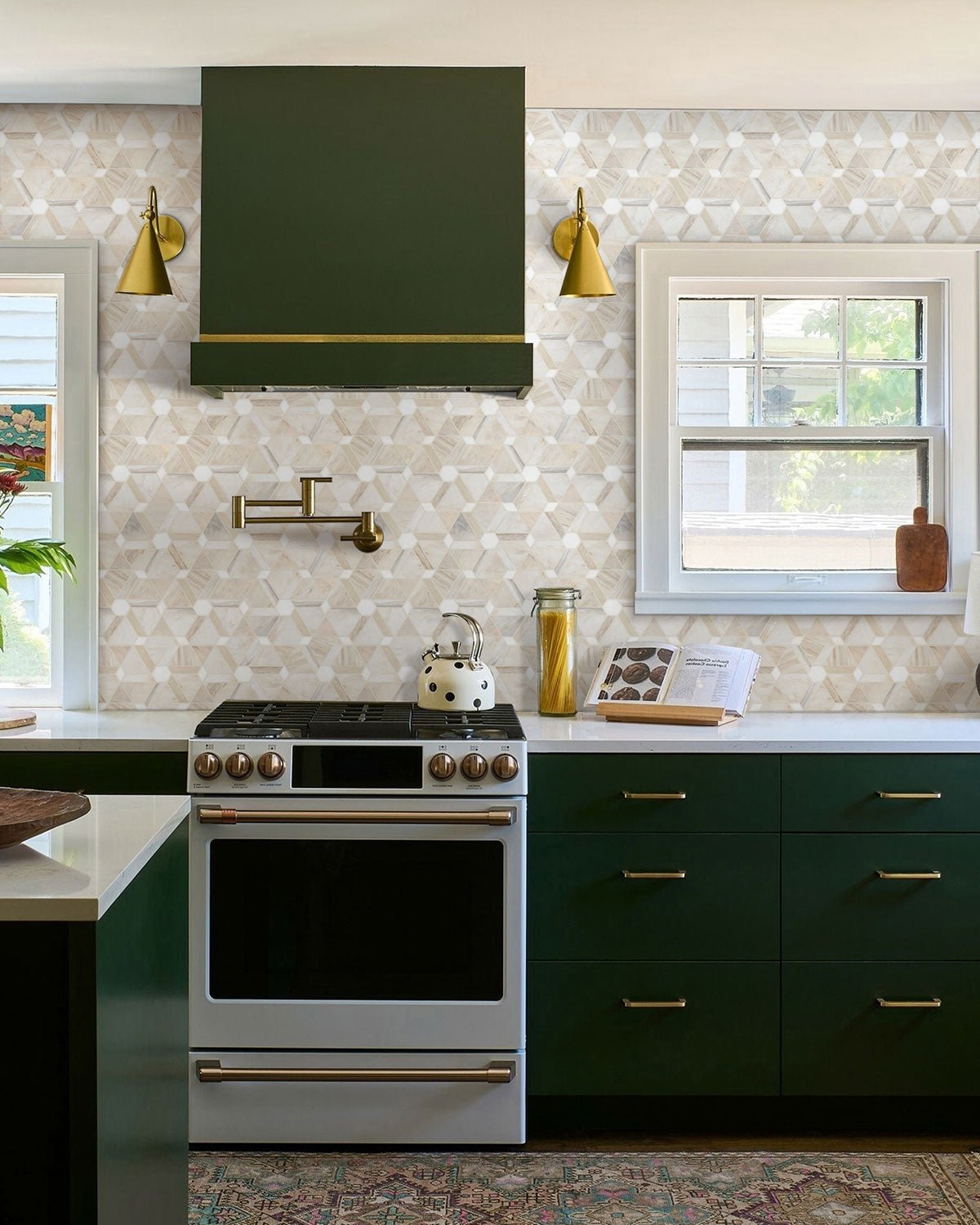 Angora Marble MSI Mosaic Tiles 11" X 12" Floralis Pattern MSI - Zicana Boutique - 9