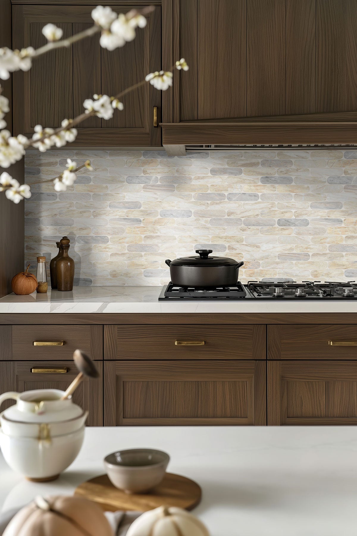 Angora Marble MSI Mosaic Tiles 12" X 12" Ellipse Pattern MSI - Zicana Boutique - 2