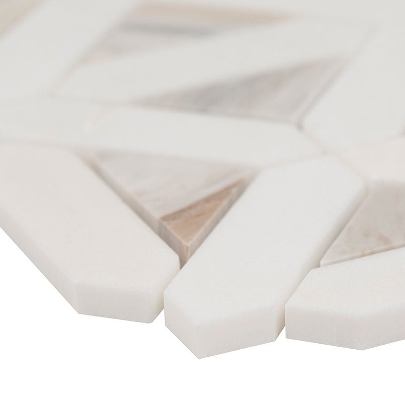 Angora Marble MSI Mosaic Tiles 12" X 12" Geometric Pattern MSI - Zicana Boutique - 3