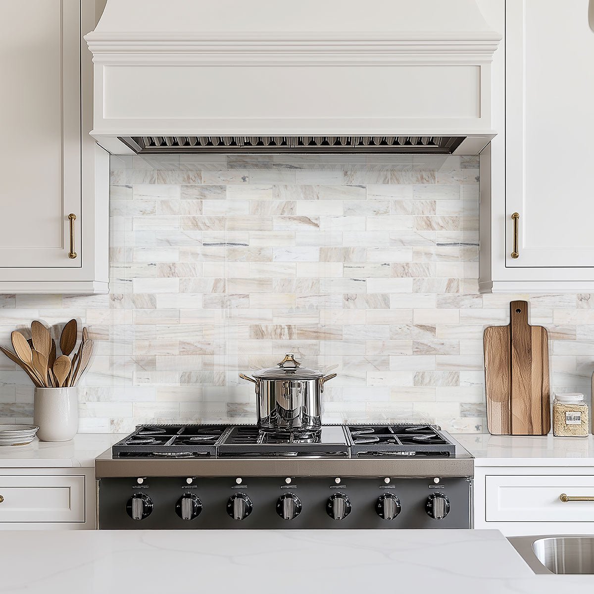 Angora Marble MSI Mosaic Tiles 12" X 12" Subway Pattern MSI - Zicana Boutique - 2