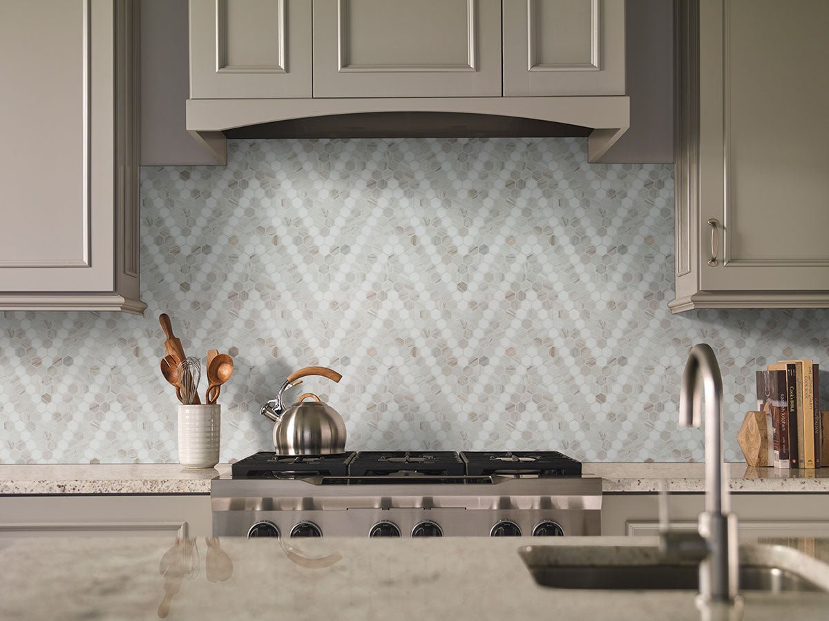 Angora Sazi Marble MSI Mosaic Tiles 11" X 14" Hexagon Pattern MSI - Zicana Boutique - 2