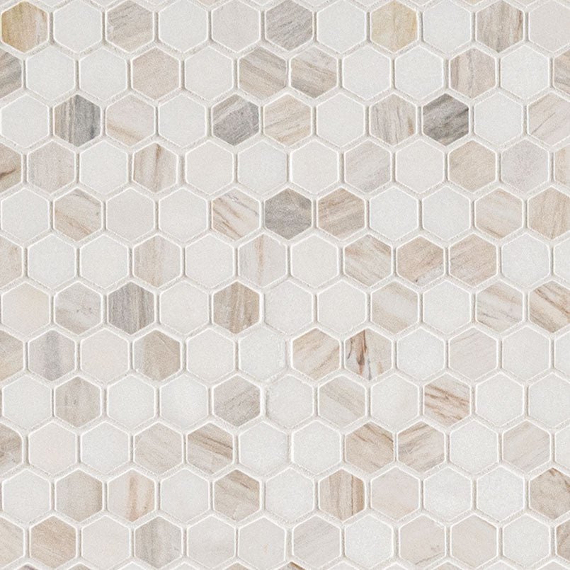 Angora Tibi Marble MSI Mosaic Tiles 12" X 12" Hexagon Pattern MSI - Zicana Boutique - 1