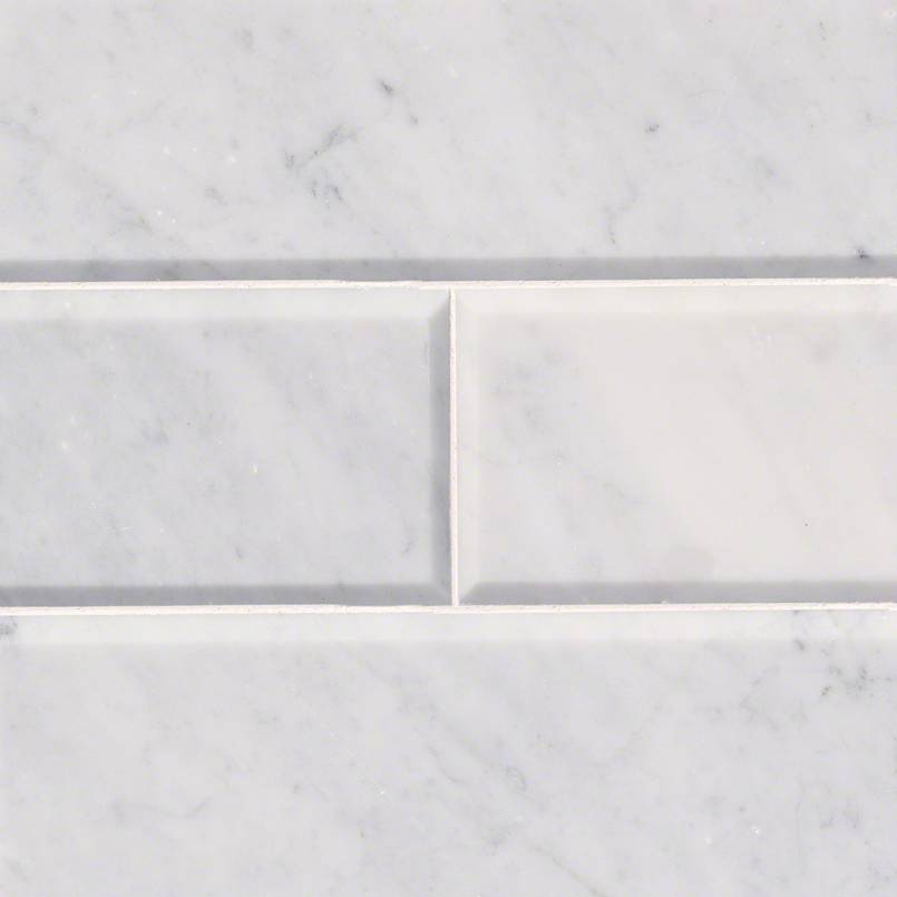 Arabescato Carrara Beveled Marble MSI Field Tiles 4" X 12" MSI - Zicana Boutique - 1