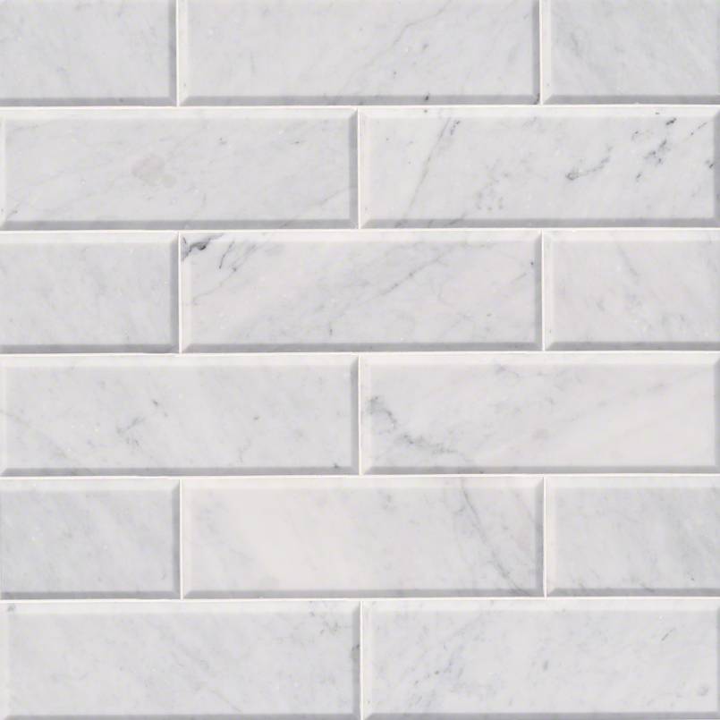 Arabescato Carrara Beveled Marble MSI Field Tiles 4" X 12" MSI - Zicana Boutique - 3