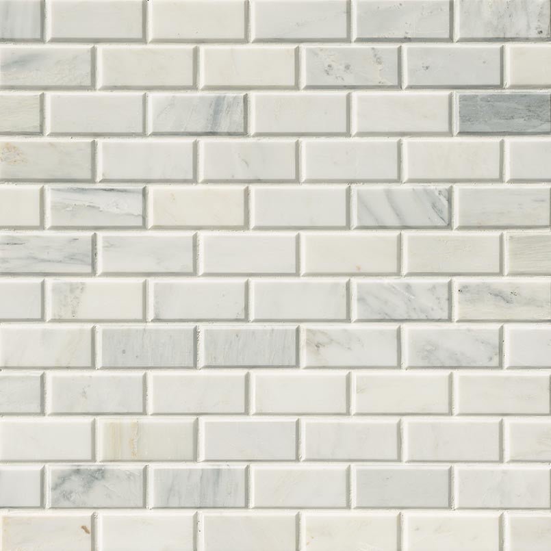 Arabescato Carrara Beveled Marble MSI Mosaic Tiles 12" X 12" Subway Pattern MSI - Zicana Boutique - 3