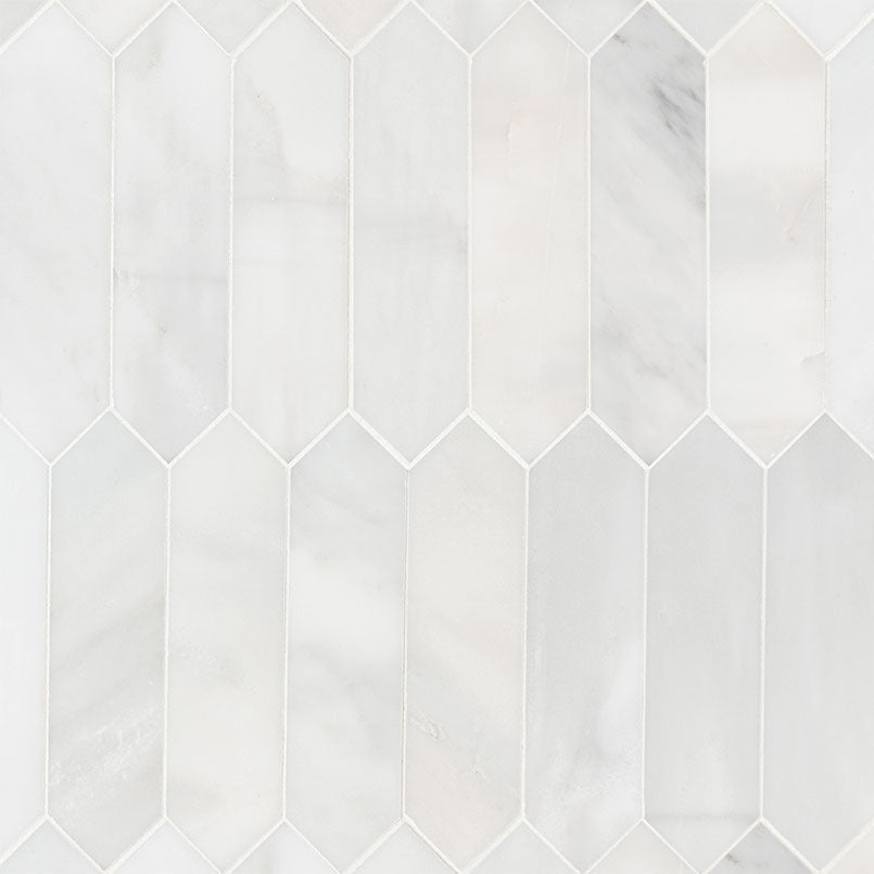 Arabescato Carrara Marble MSI Mosaic Tiles 11" X 12" Picket Pattern MSI - Zicana Boutique - 3