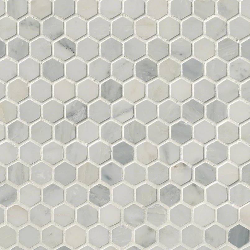 Arabescato Carrara Marble MSI Mosaic Tiles 12" X 12" 1" Hexagon Pattern MSI - Zicana Boutique - 1