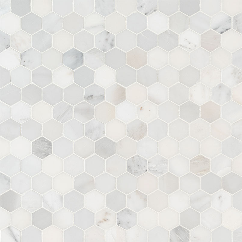 Arabescato Carrara Marble MSI Mosaic Tiles 12" X 12" 2" Hexagon Pattern MSI - Zicana Boutique - 3